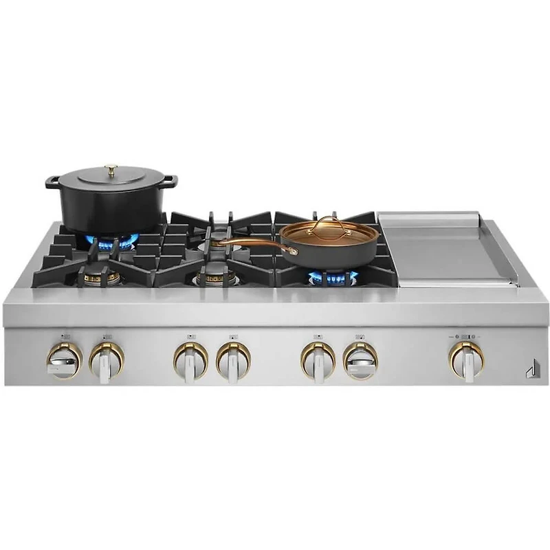 48 inch Stainless 6 Burner Rise Series Gas Cooktop With Griddle