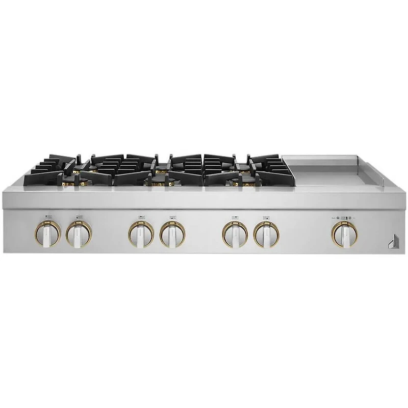 48 inch Stainless 6 Burner Rise Series Gas Cooktop With Griddle