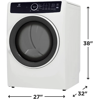 8.0 Cu. Ft. White Front Load Gas Dryer