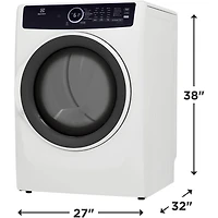 8.0 Cu. Ft. White Front Load Gas Dryer