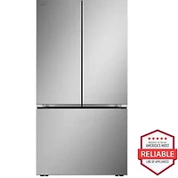 27 Cu. Ft. Stainless Counter-Depth 3-Door French Door Smart Refrigerator