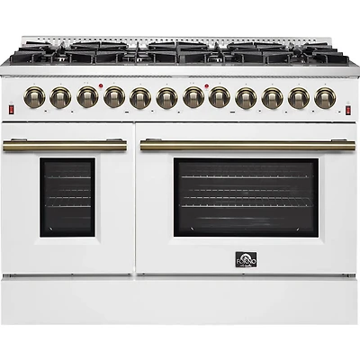48 inch Stainless Galiano Freestanding Double Pro Gas Range