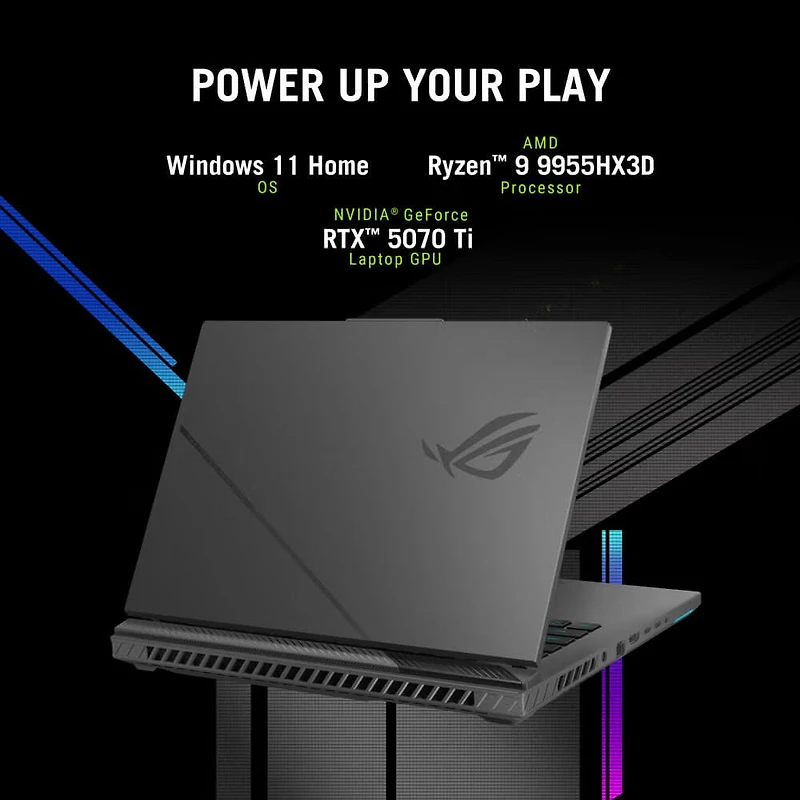 16 inch ROG Strix G16 - AMD Ryzen 9 9955HX3D - NVIDIA GeForce RTX 5070 Ti Laptop GPU - 32GB/1TB - OPEN BOX