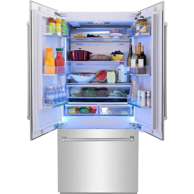 19.6 Cu. Ft. Stainless Counter Depth 3-Door French Door Refrigerator