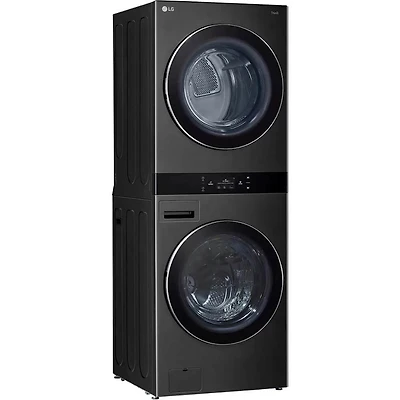 5 Cu. Ft. Washer/7.4 Cu. Ft. Dryer Black Steel Washtower Electric Stacked Laundry Center