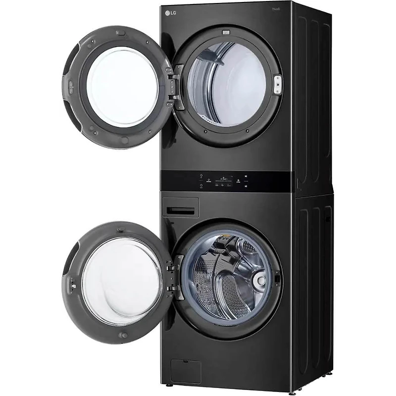 5 Cu. Ft. Washer/7.4 Cu. Ft. Dryer Black Steel Washtower Electric Stacked Laundry Center