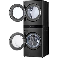 5 Cu. Ft. Washer/7.4 Cu. Ft. Dryer Black Steel Washtower Electric Stacked Laundry Center