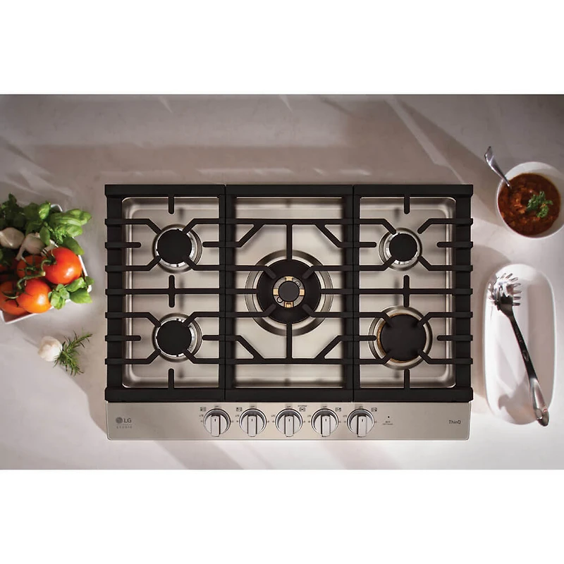 30 inch Stainless 5 Burner Gas Cooktop