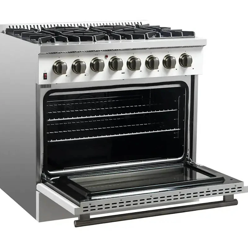 5.36 Cu. Ft. White Freestanding Dual Fuel Range