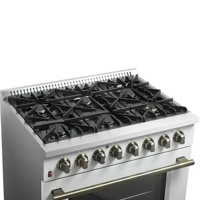 5.36 Cu. Ft. White Freestanding Dual Fuel Range