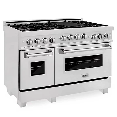 6 Cu. Ft. Durasnow Stainless Freestanding Natural Gas Double Oven Range