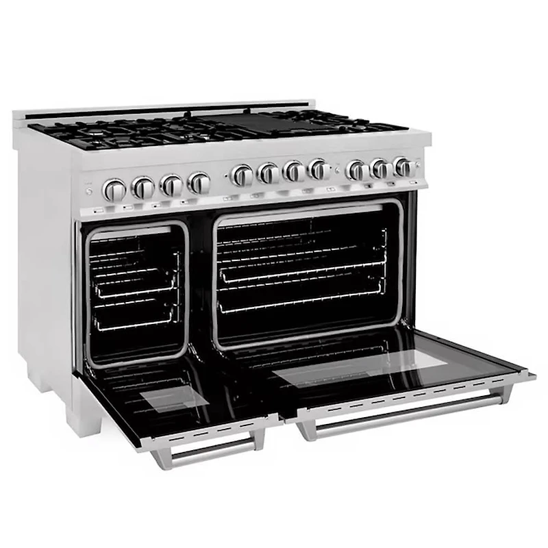6 Cu. Ft. Durasnow Stainless Freestanding Natural Gas Double Oven Range