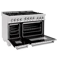 6 Cu. Ft. Durasnow Stainless Freestanding Natural Gas Double Oven Range