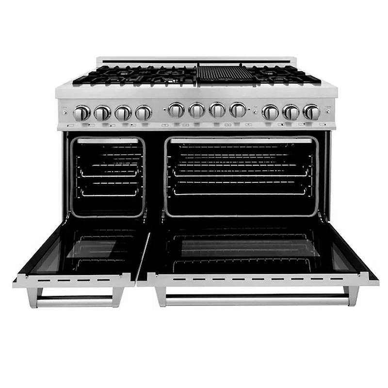 6 Cu. Ft. Durasnow Stainless Freestanding Natural Gas Double Oven Range