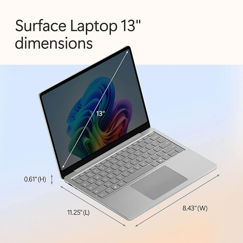 Surface Laptop - Copilot+ PC - 13 inch Touchscreen - Snapdragon X Plus - 16GB - 256GB UFS (Latest Model) - Platinum
