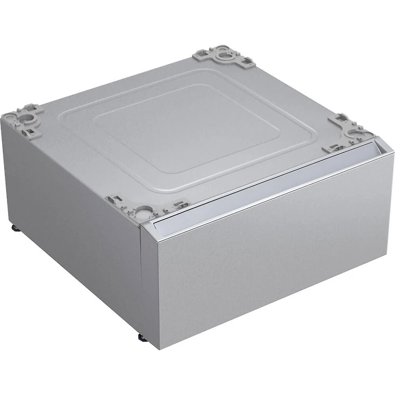 29 inch Brushed Platinum Steel Laundry Pedestal with Storage Drawer