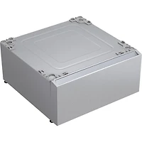 29 inch Brushed Platinum Steel Laundry Pedestal with Storage Drawer