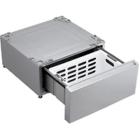 29 inch Brushed Platinum Steel Laundry Pedestal with Storage Drawer