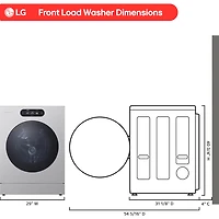 5.8 Cu. Ft. Brushed Platinum Steel Front Load Smart Washer