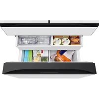 22.5 Cu. Ft. White Glass Counter-Depth 4-Door French Door Smart Refrigerator