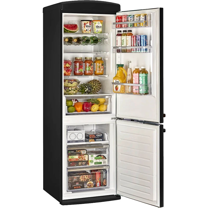 12 Cu. Ft. Matte Black Counter-Depth Retro Bottom Freezer Refrigerator