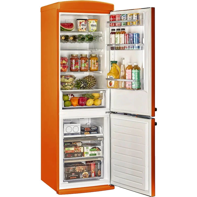 12 Cu. Ft. Orange Creamsicle Counter-Depth Retro Bottom Freezer Refrigerator