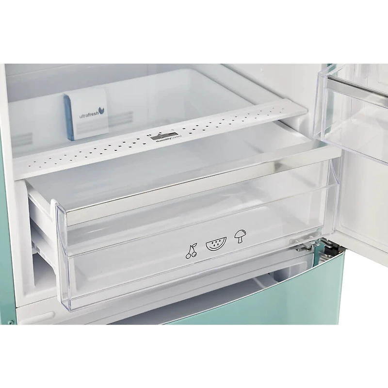 12 Cu. Ft. Ocean Mist Turquoise Counter-Depth Retro Bottom Freezer Refrigerator
