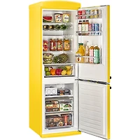 12 Cu. Ft. Canary Yellow Counter-Depth Retro Bottom Freezer Refrigerator