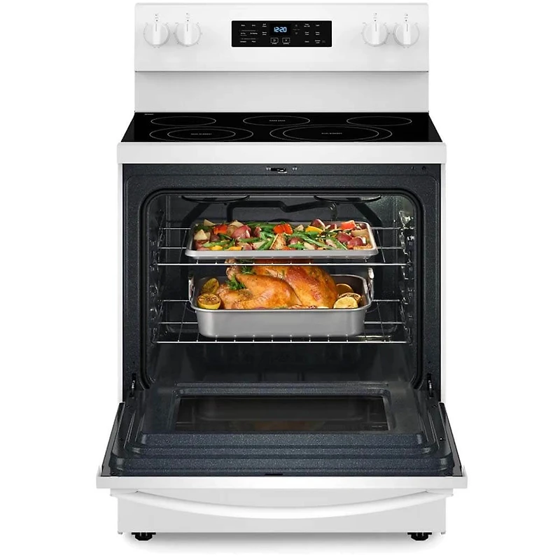 5.3 Cu. Ft. White 5 Element Smoothtop Freestanding Electric Range