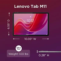  Tab M11 11 in Android Tablet Bundle MediaTek Helio G88 Processor, 4GB RAM, 64GB Storage, 1920x1200 FHD Display, Quad Speakers, Android 13 w Folio Case, Pen, 12-Month CPS Protection Plan