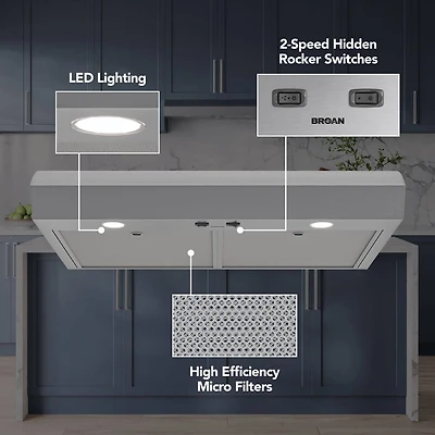 30 inch Stainless Under Cabinet Range Hood