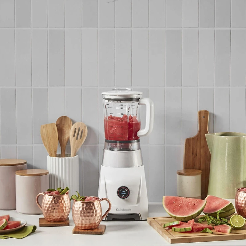 48 Oz Hurricane Glass Jar Blender - White