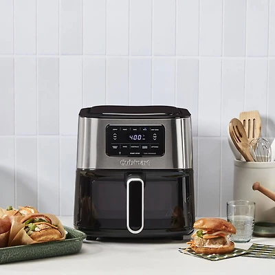 6 Quart Basket Air Fryer - Black Stainless