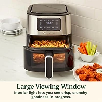 6 Quart Basket Air Fryer - Black Stainless