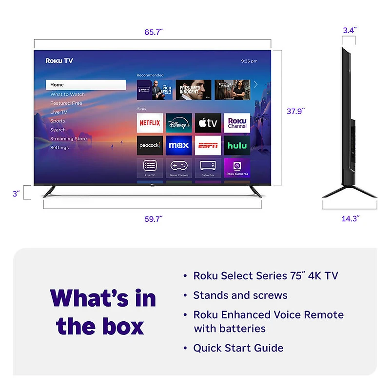 75 inch Class Select Series 4K LED Smart TV