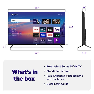 75 inch Class Select Series 4K LED Smart TV