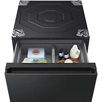27 inch Brushed Black Laundry Pedestal with Storage Drawer