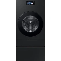 27 inch Brushed Black Laundry Pedestal with Storage Drawer