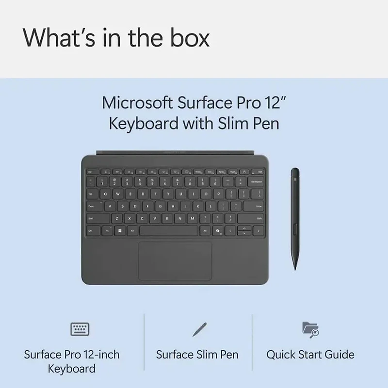 Surface Pro 12 inch Keyboard for Pro 12 inch with Slim Pen - Slate