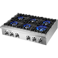 36 inch Stainless 6 Burner Gas Cooktop