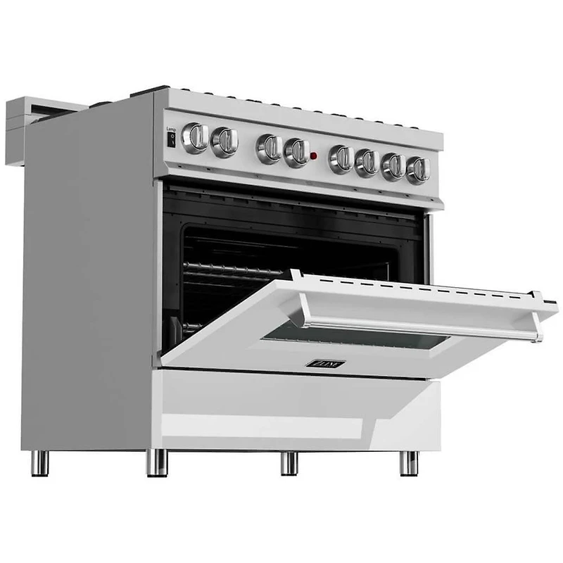 4.6 Cu. Ft. White Matte Dual Fuel Freestanding Range
