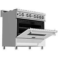 4.6 Cu. Ft. White Matte Dual Fuel Freestanding Range