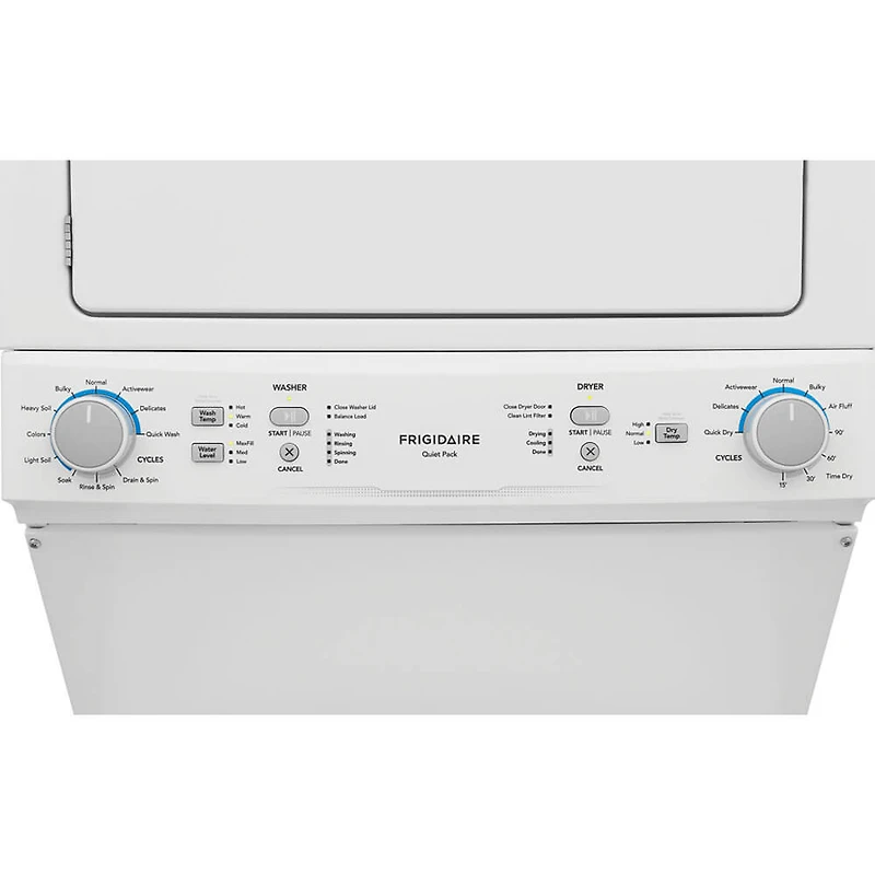 27 inch White Electric Washer/Dryer Long Vent Stacked Laundry Center