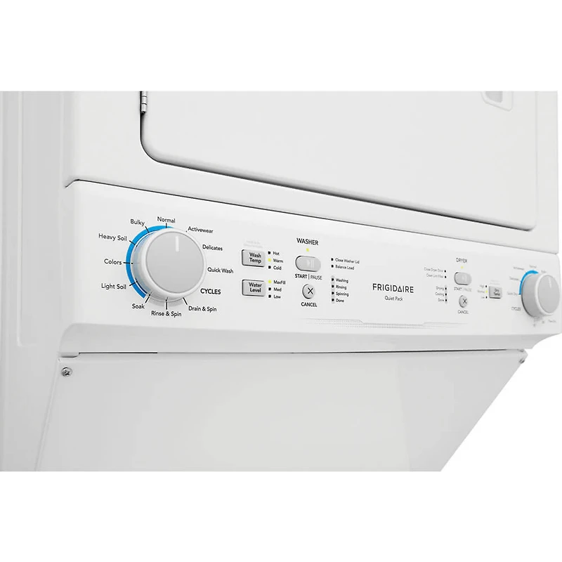 27 inch White Electric Washer/Dryer Long Vent Stacked Laundry Center