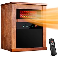 Small Room Infrared Electric Space Heater - Dark Walnut