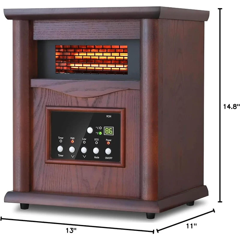 Small Room Infrared Electric Space Heater - Cherry