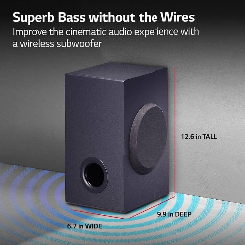  4.1 Channel Home Theatre Soundbar System, Wireless Subwoofer & Rear Speakers, Dolby Digital, Bluetooth – For OLED and QNED TVs, 12M CPS Protection, Optical Cable & DVD Player