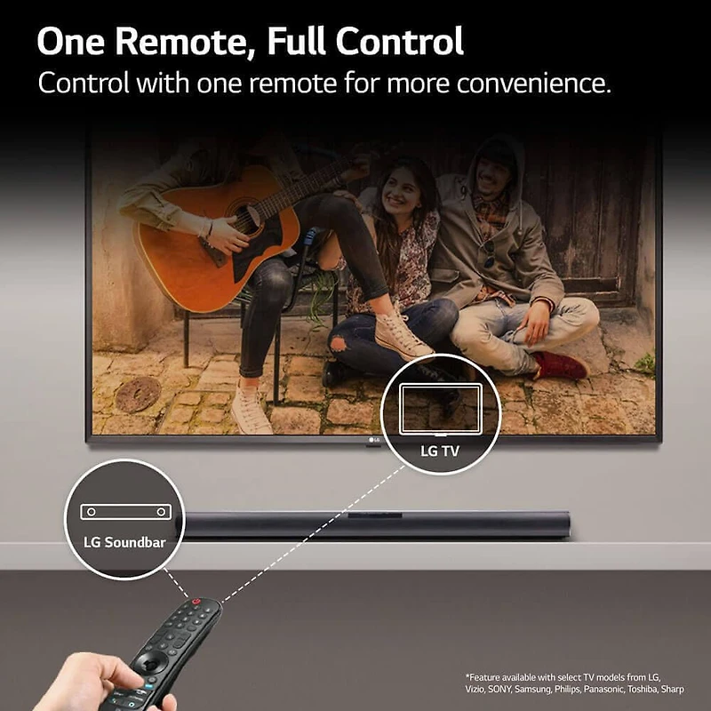  4.1 Channel Home Theatre Soundbar System, Wireless Subwoofer & Rear Speakers, Dolby Digital, Bluetooth – For OLED and QNED TVs, 12M CPS Protection, Optical Cable & DVD Player