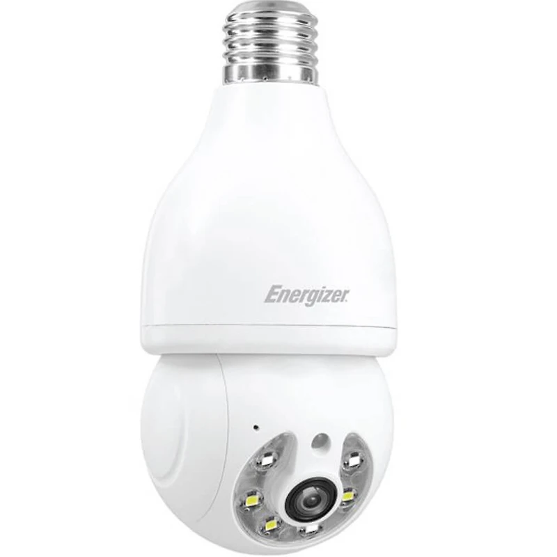 Indoor/Outdoor Light Bulb Socket Dual-Band Wi-Fi Security Camera - White