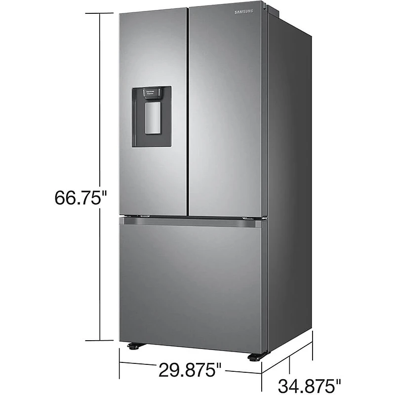 22 Cu. Ft. Stainless 3-Door French Door Smart Refrigerator
